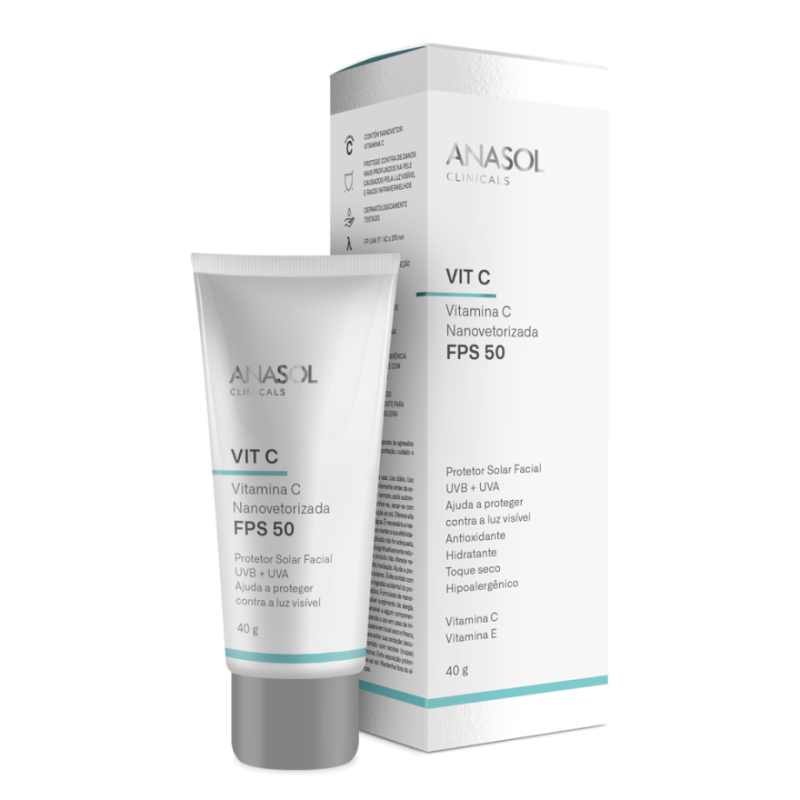 Anasol Clinicals Protetor Solar Facial FPS 50 Vit C 40g