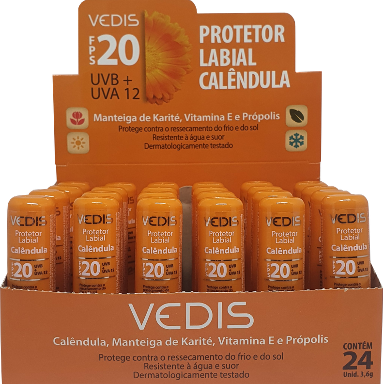 Protetor Labial FPS 20 Calêndula_Resistente a Água CX 24un