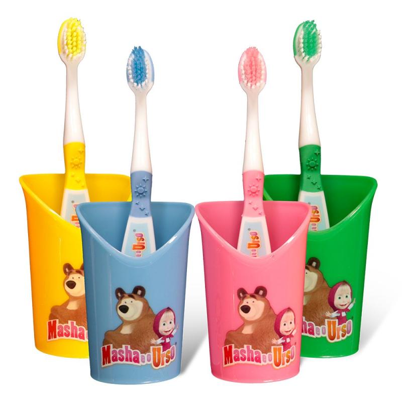 Escova Dental Inf 1D CMasha Urso Copo +2