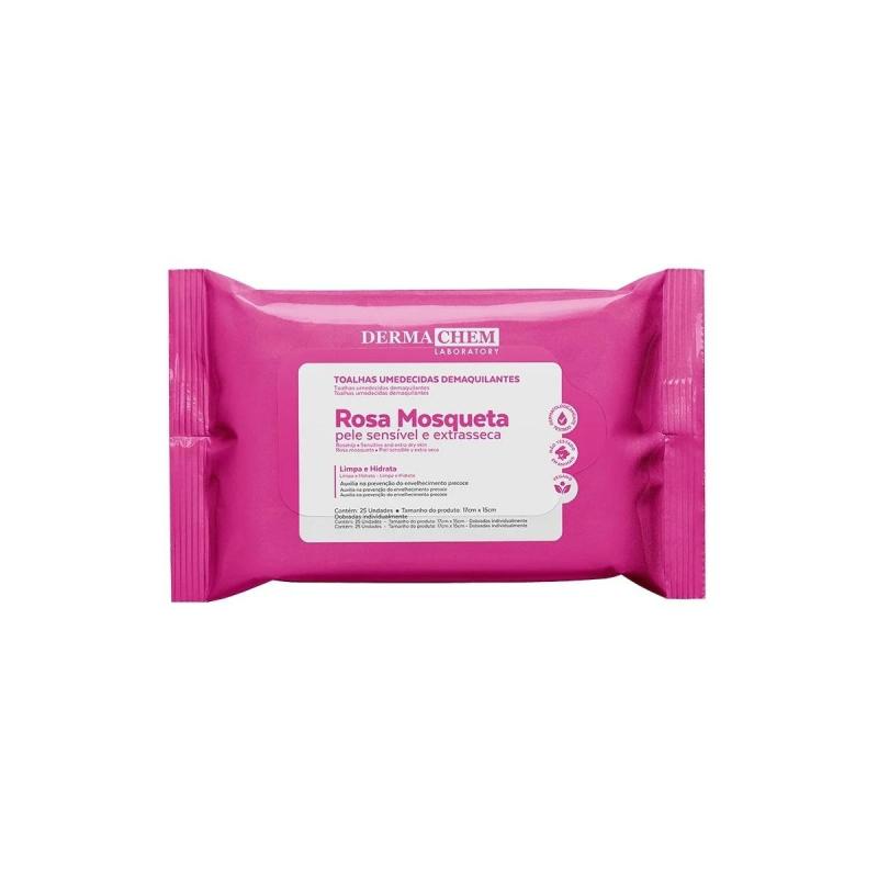 Toalhas Umedecidas Demaquilante Rosa Mosqueta